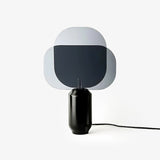 Bery Modern Table Lamp with Geometric Smoke Gray Acrylic Shade and Black Iron Base