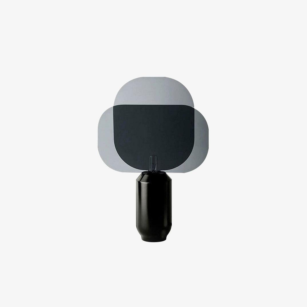 Bery Modern Table Lamp with Geometric Smoke Gray Acrylic Shade and Black Iron Base