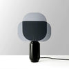 Bery Modern Table Lamp with Geometric Smoke Gray Acrylic Shade and Black Iron Base
