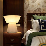 Beta White Marble Cone Table Lamp with Brass Detail for Elegant Ambient Light