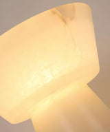 Beta White Marble Cone Table Lamp with Brass Detail for Elegant Ambient Light