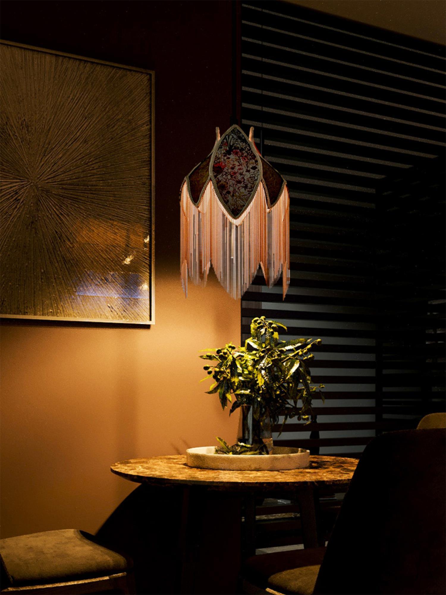 vintage-style-velvet-fringed-pendant-light-with-tassels-and-brass-details