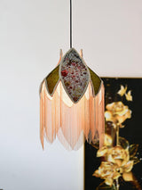 vintage-style-velvet-fringed-pendant-light-with-tassels-and-brass-details
