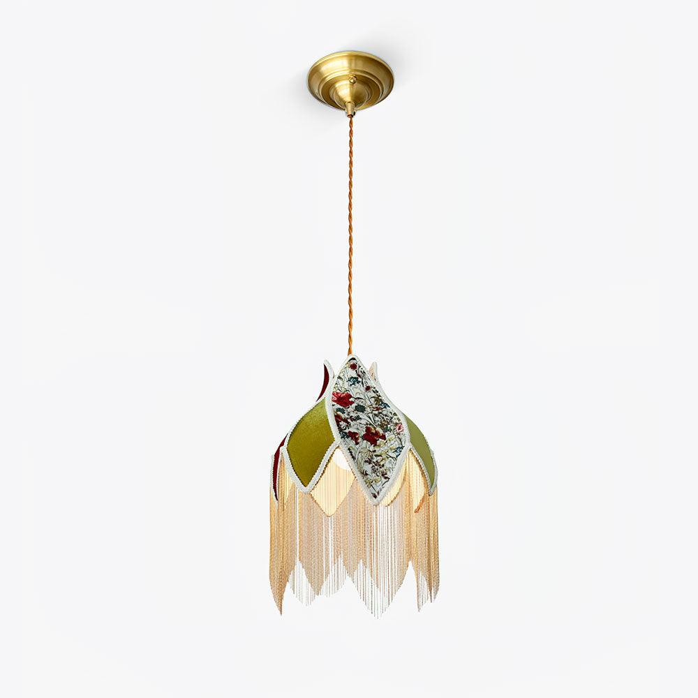 vintage-style-velvet-fringed-pendant-light-with-tassels-and-brass-details
