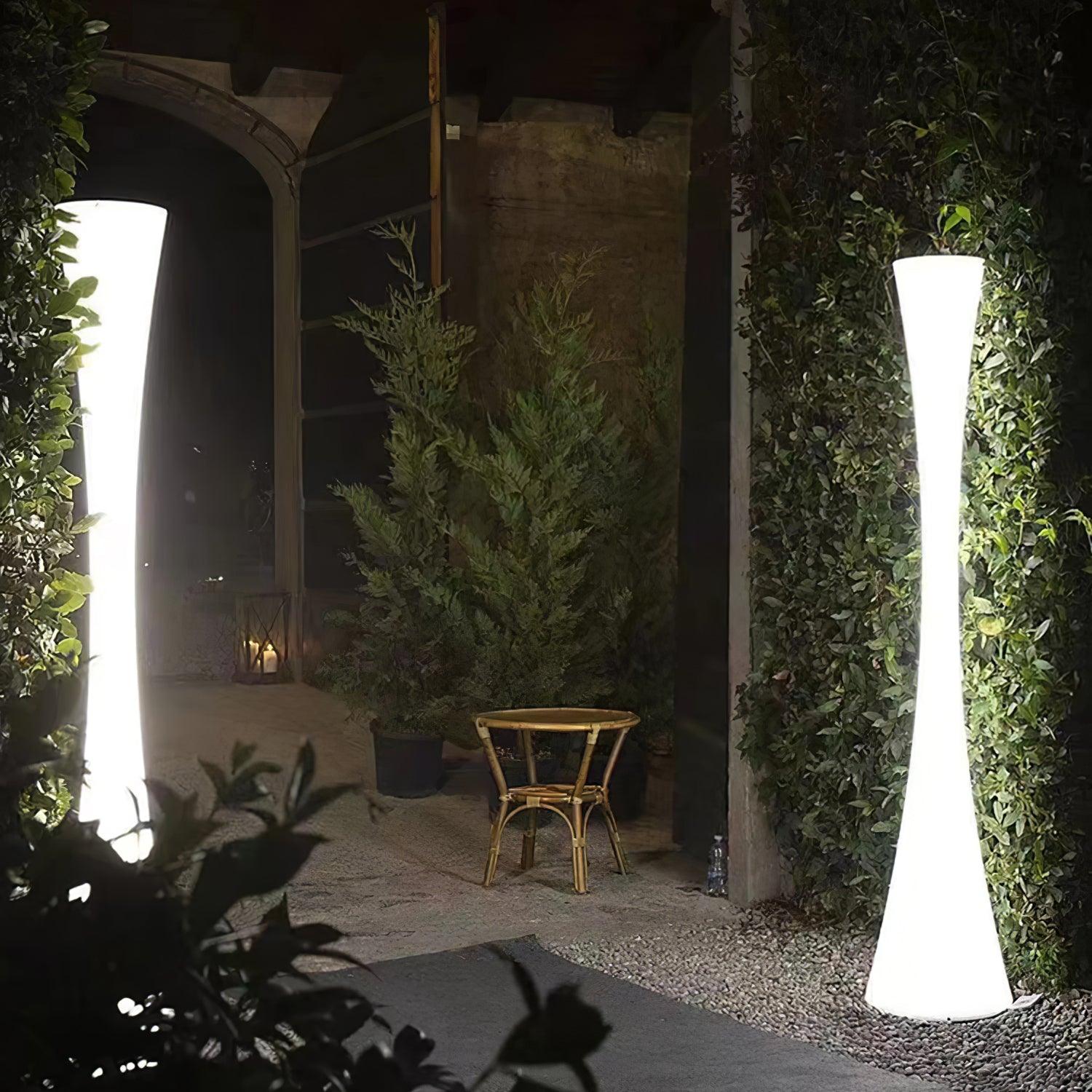 Modern Biconica Pol LED Standing Floor Lamp with Ambient Uplight in White Finish