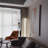 Modern Biconica Pol LED Standing Floor Lamp with Ambient Uplight in White Finish