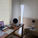 Modern Biconica Pol LED Standing Floor Lamp with Ambient Uplight in White Finish