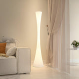 Modern Biconica Pol LED Standing Floor Lamp with Ambient Uplight in White Finish