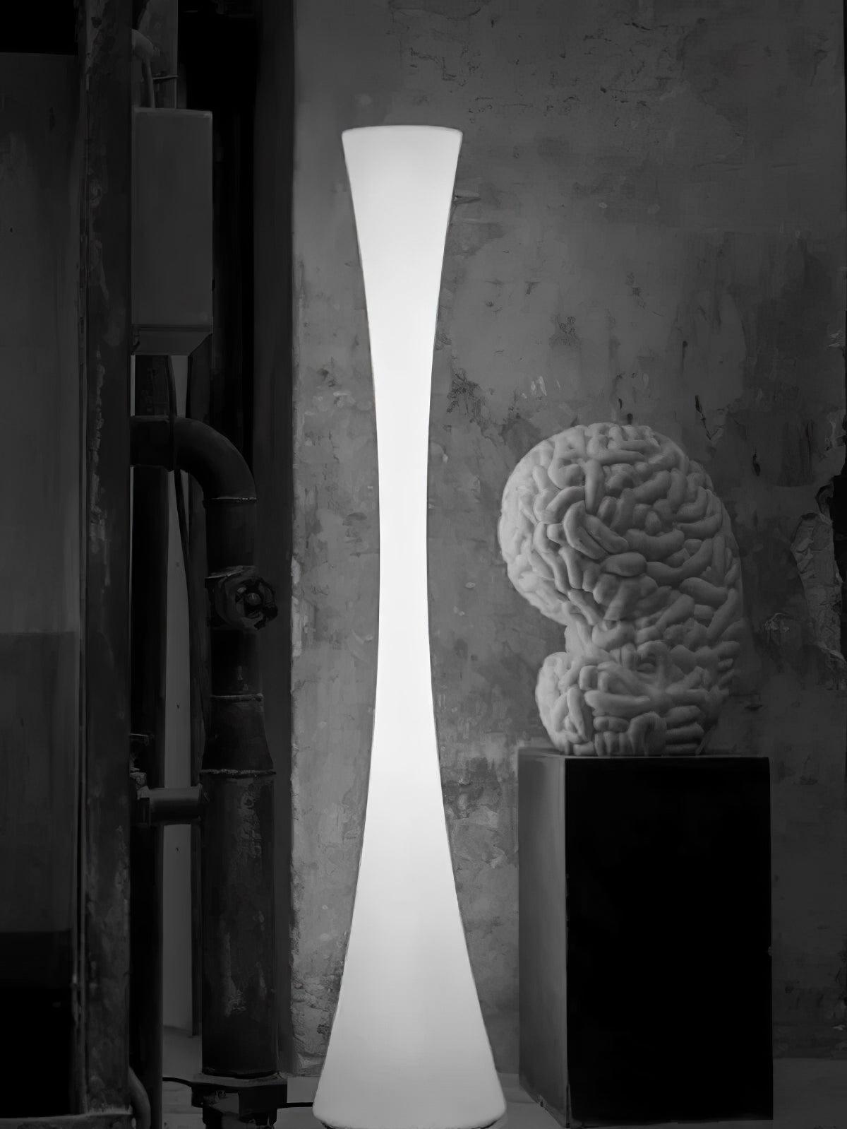 Modern Biconica Pol LED Standing Floor Lamp with Ambient Uplight in White Finish