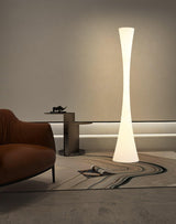 Modern Biconica Pol LED Standing Floor Lamp with Ambient Uplight in White Finish