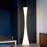 Modern Biconica Pol LED Standing Floor Lamp with Ambient Uplight in White Finish