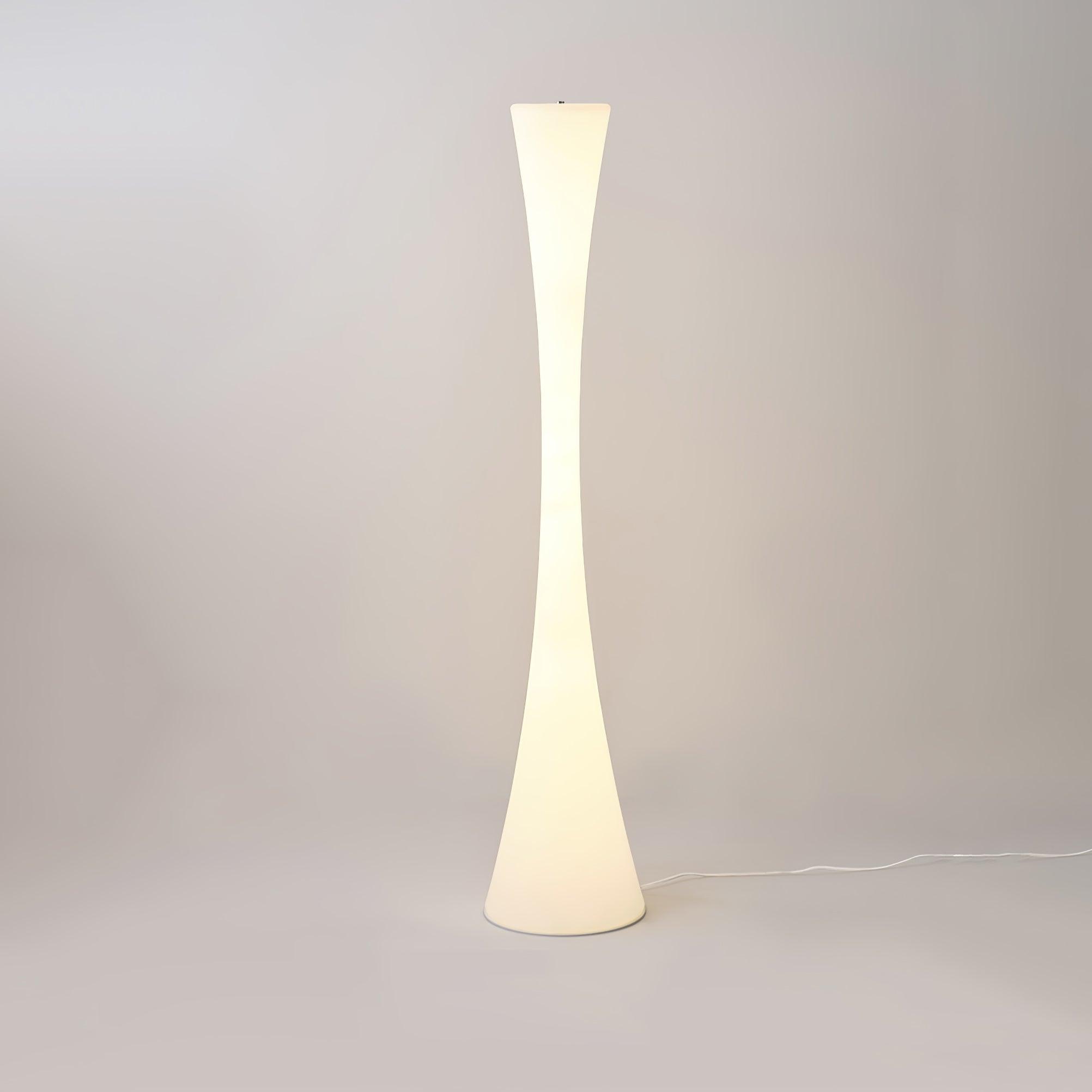 Modern Biconica Pol LED Standing Floor Lamp with Ambient Uplight in White Finish