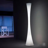 Modern Biconica Pol LED Standing Floor Lamp with Ambient Uplight in White Finish