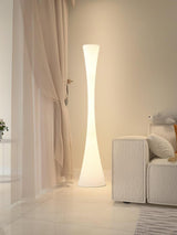 Modern Biconica Pol LED Standing Floor Lamp with Ambient Uplight in White Finish