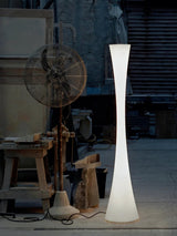 Modern Biconica Pol LED Standing Floor Lamp with Ambient Uplight in White Finish