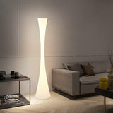 Modern Biconica Pol LED Standing Floor Lamp with Ambient Uplight in White Finish