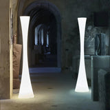 Modern Biconica Pol LED Standing Floor Lamp with Ambient Uplight in White Finish