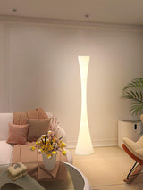 Modern Biconica Pol LED Standing Floor Lamp with Ambient Uplight in White Finish