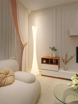 Modern Biconica Pol LED Standing Floor Lamp with Ambient Uplight in White Finish