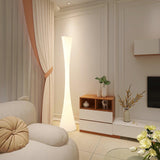 Modern Biconica Pol LED Standing Floor Lamp with Ambient Uplight in White Finish