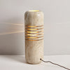 Modern Travertine Stone Bucket Floor Lamp Minimalist Uplight for Living Room