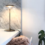 Modern Solara Brass and Glass LED Table Lamp for Living Room and Office