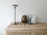 Modern Solara Brass and Glass LED Table Lamp for Living Room and Office