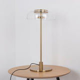 Modern Solara Brass and Glass LED Table Lamp for Living Room and Office