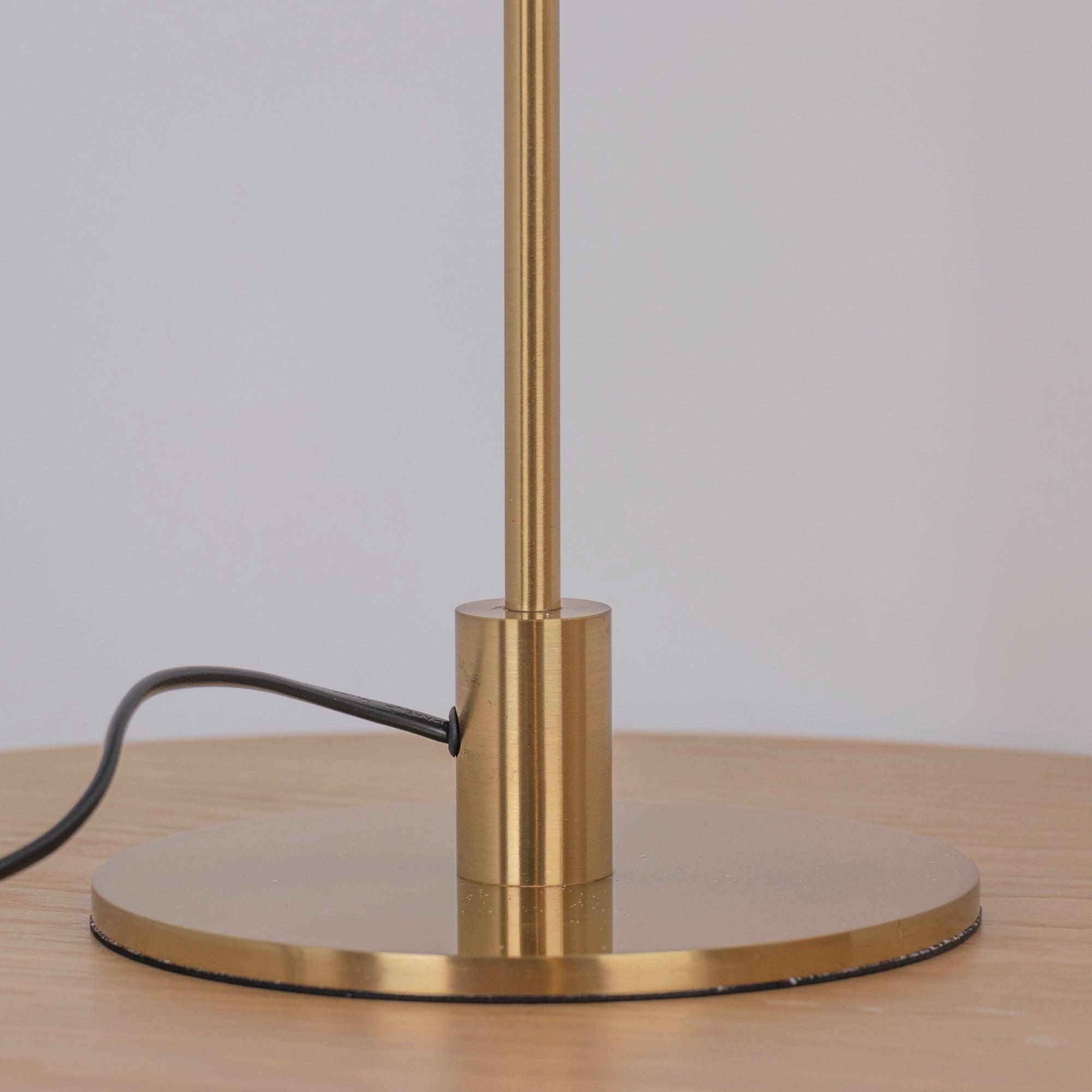 Modern Solara Brass and Glass LED Table Lamp for Living Room and Office