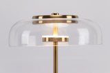 Modern Solara Brass and Glass LED Table Lamp for Living Room and Office