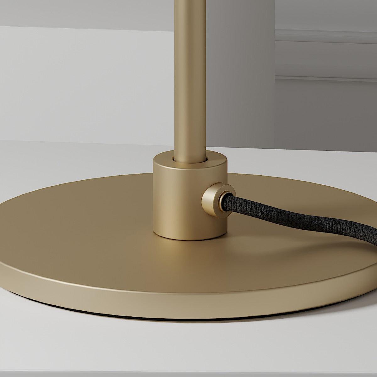 Modern Solara Brass and Glass LED Table Lamp for Living Room and Office