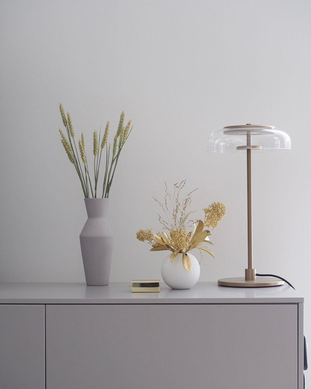 Modern Solara Brass and Glass LED Table Lamp for Living Room and Office