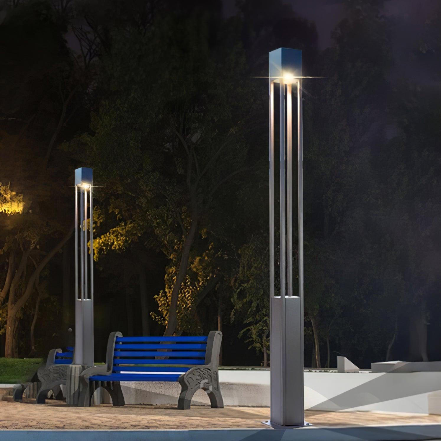Modern Geometric Outdoor LED Post Light Minimalist Landscape Garden Column Street Lamp IP65