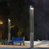 Modern Geometric Outdoor LED Post Light Minimalist Landscape Garden Column Street Lamp IP65