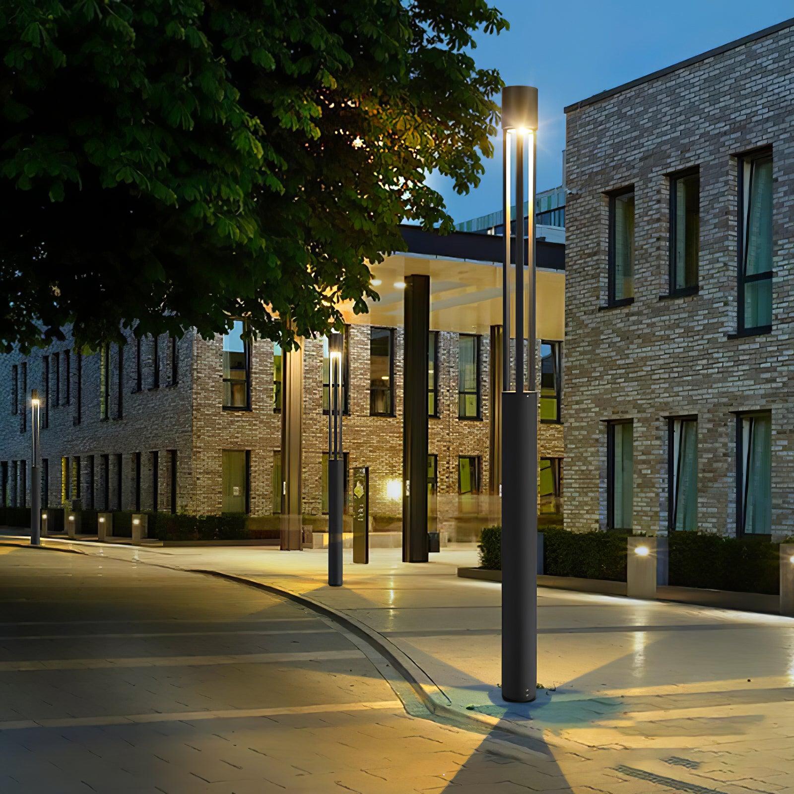 Modern Geometric Outdoor LED Post Light Minimalist Landscape Garden Column Street Lamp IP65