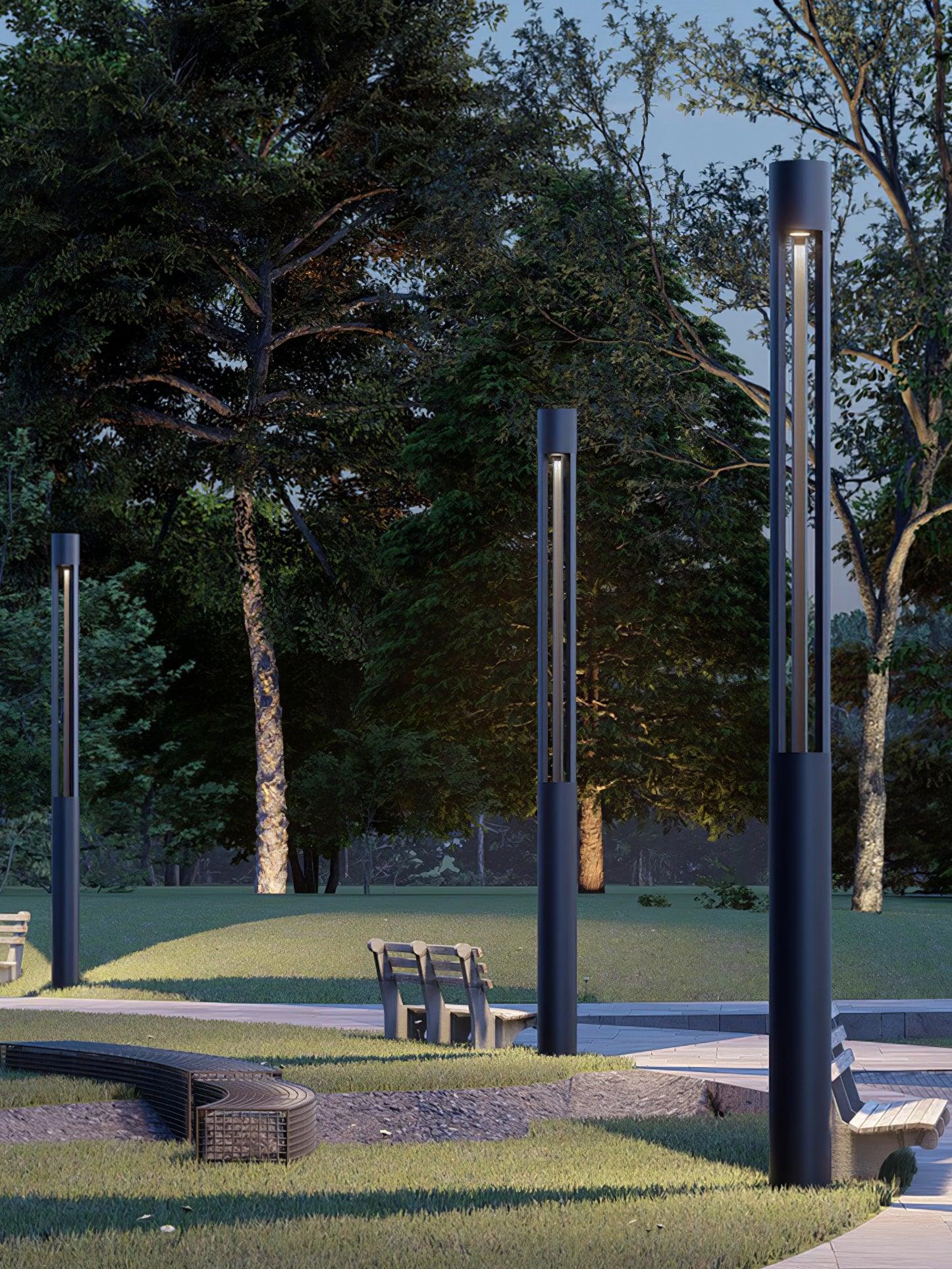 Modern Geometric Outdoor LED Post Light Minimalist Landscape Garden Column Street Lamp IP65