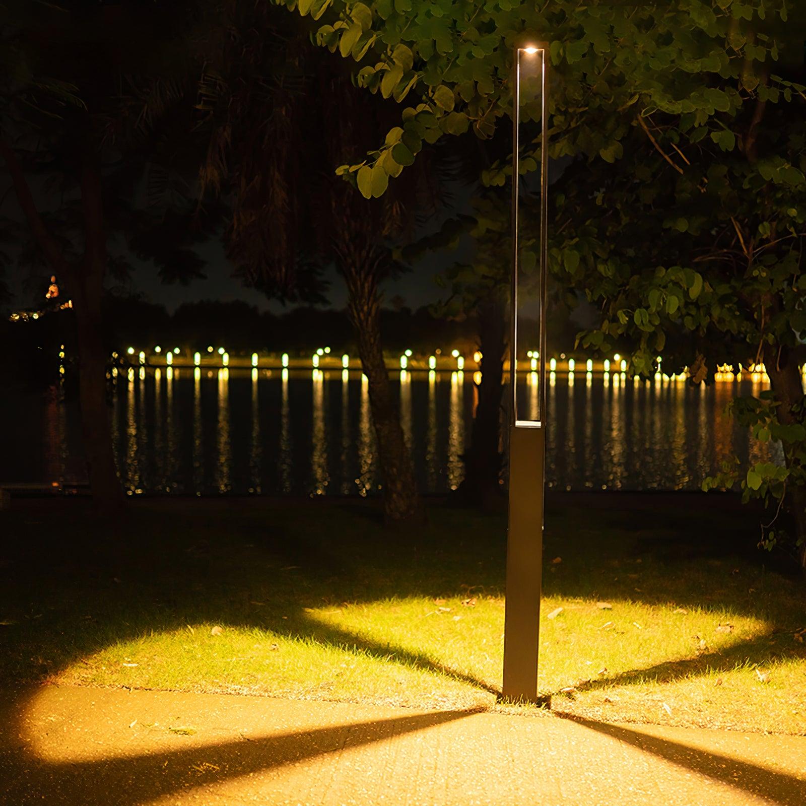 Modern Geometric Outdoor LED Post Light Minimalist Landscape Garden Column Street Lamp IP65