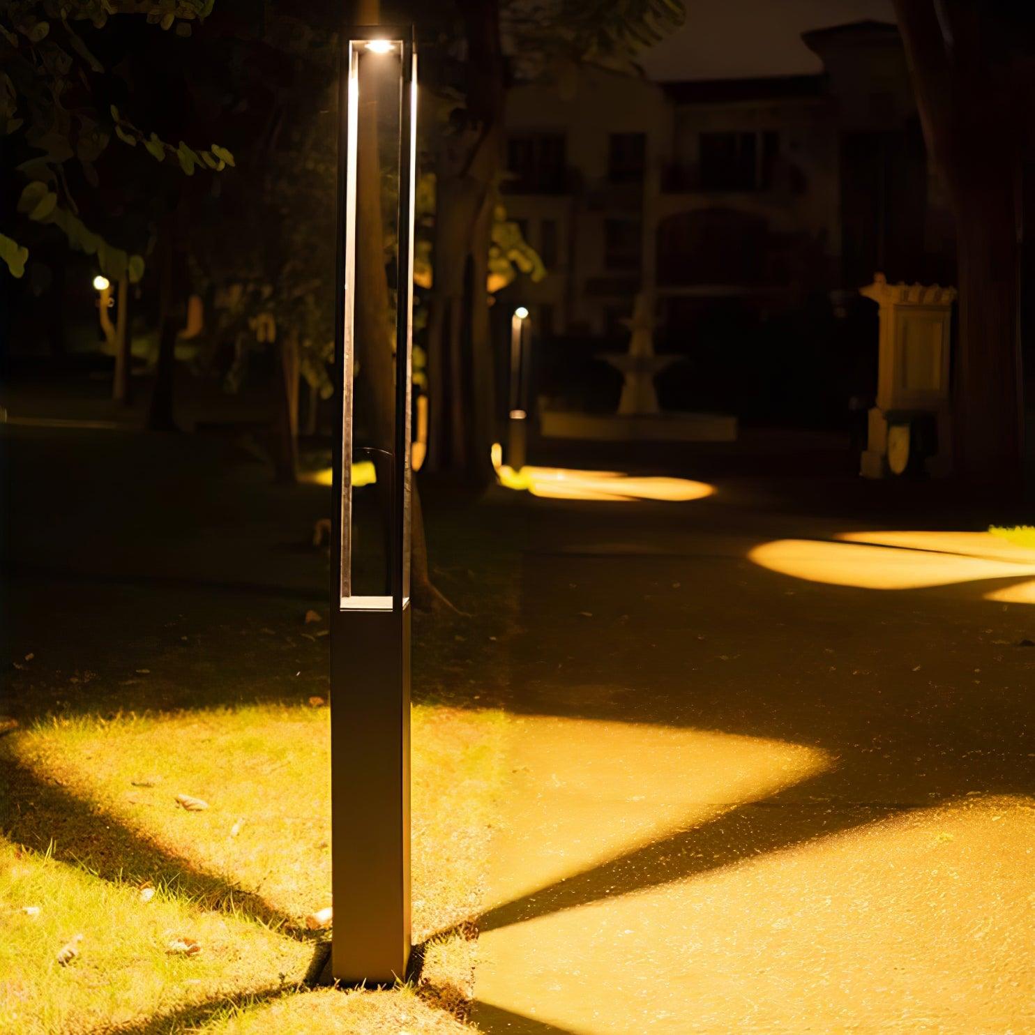 Modern Geometric Outdoor LED Post Light Minimalist Landscape Garden Column Street Lamp IP65