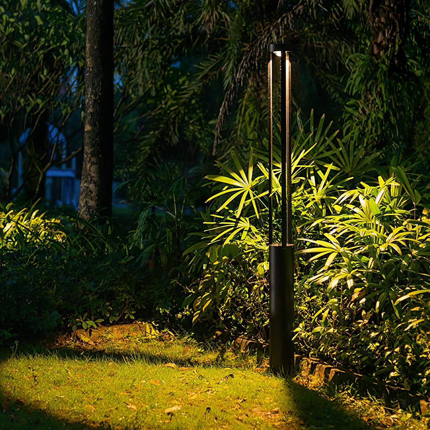 Modern Geometric Outdoor LED Post Light Minimalist Landscape Garden Column Street Lamp IP65