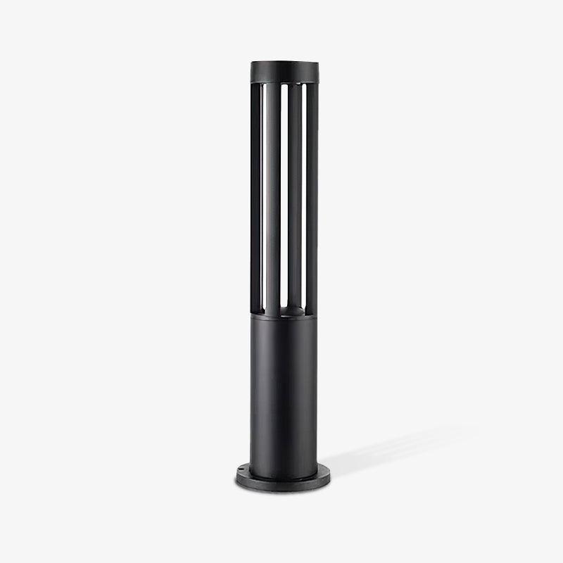Modern Black Cylindrical LED Garden Post Light Waterproof Path Outdoor Bollard Lamp