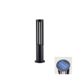 Modern Aluminum Black Cylindrical Solar Post Light Waterproof Outdoor Garden Pathway Lamp