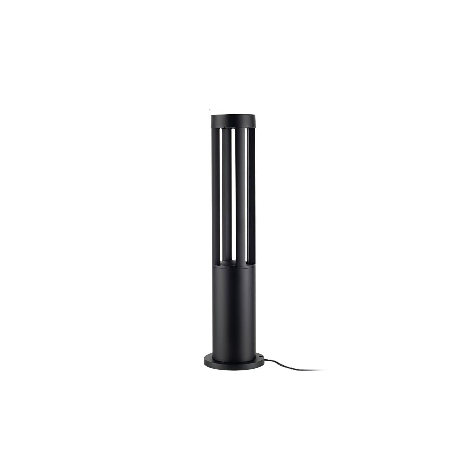 Modern Black Cylindrical LED Garden Post Light Waterproof Path Outdoor Bollard Lamp