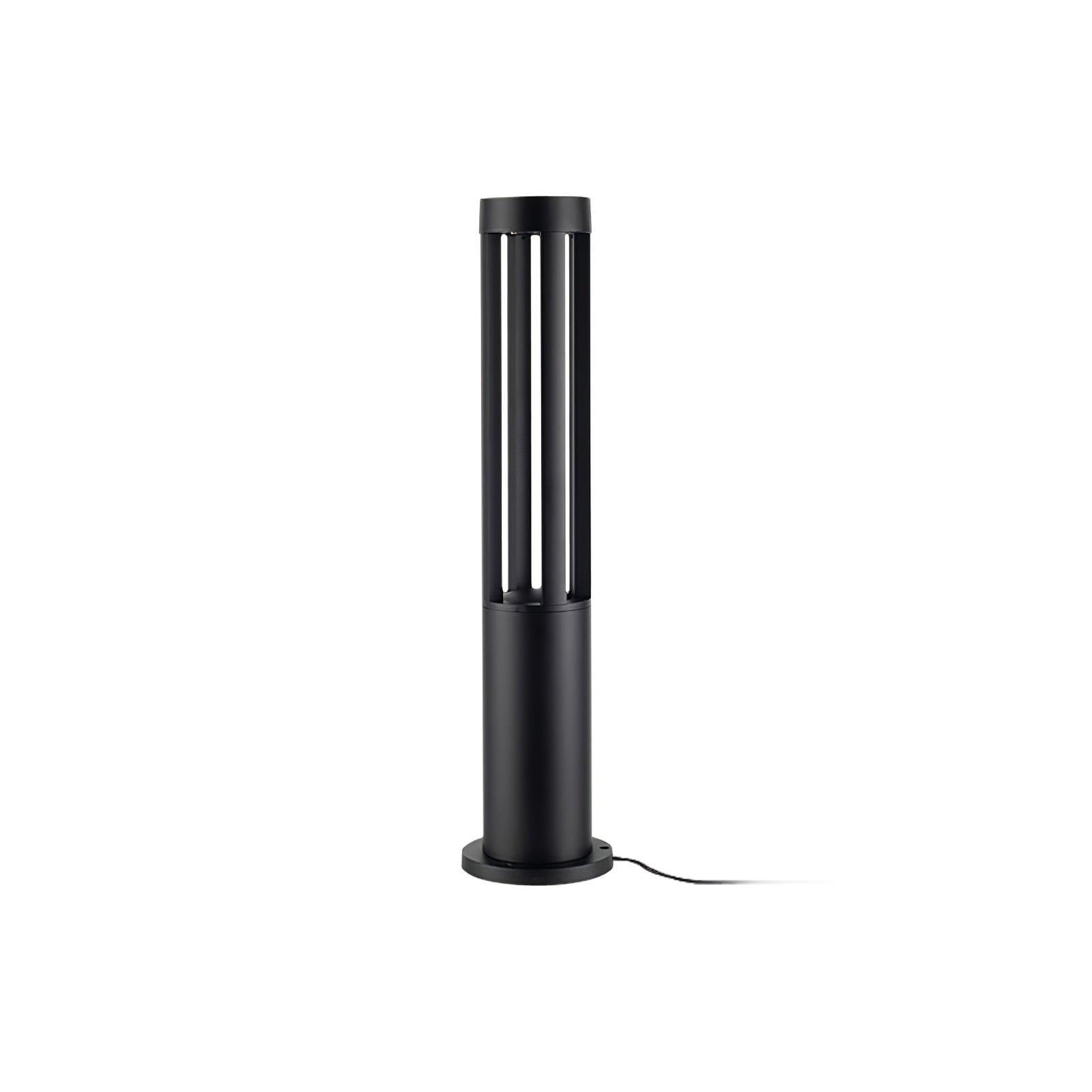 Modern Black Cylindrical LED Garden Post Light Waterproof Path Outdoor Bollard Lamp