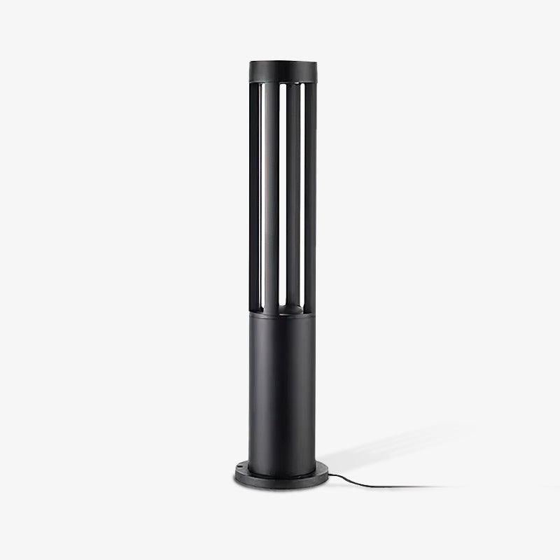 Modern Black Cylindrical LED Garden Post Light Waterproof Path Outdoor Bollard Lamp