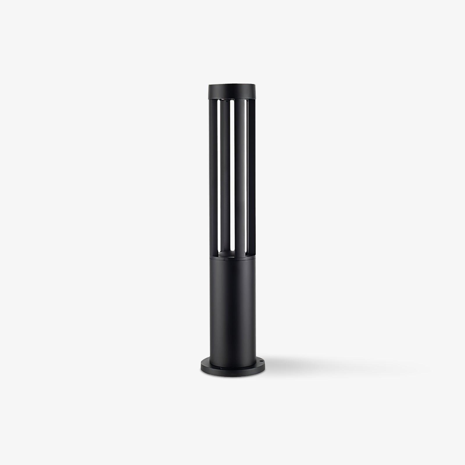 Modern Black Cylindrical LED Garden Post Light Waterproof Path Outdoor Bollard Lamp