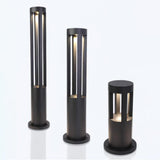 Modern Black Cylindrical LED Garden Post Light Waterproof Path Outdoor Bollard Lamp