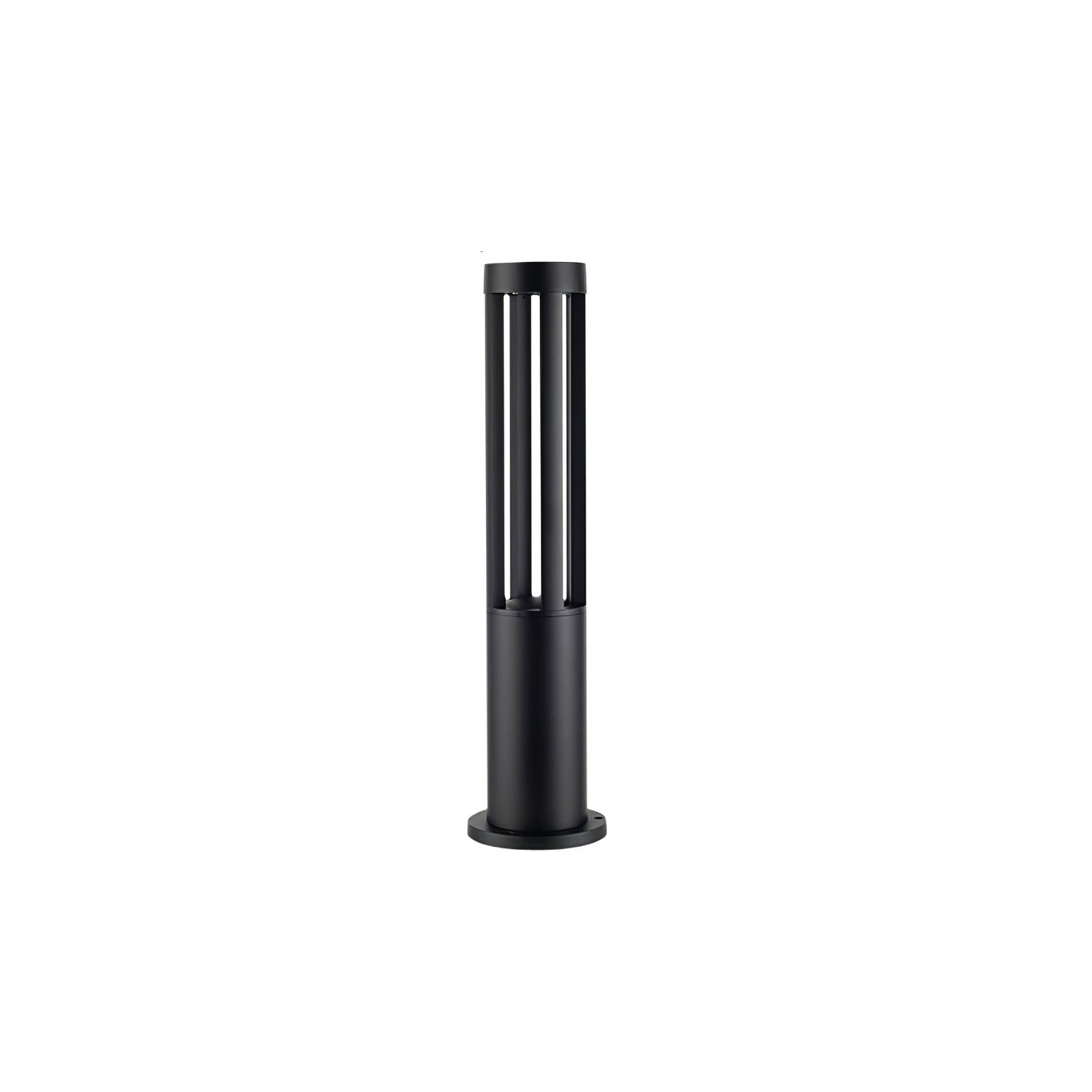 Modern Aluminum Black Cylindrical Solar Post Light Waterproof Outdoor Garden Pathway Lamp