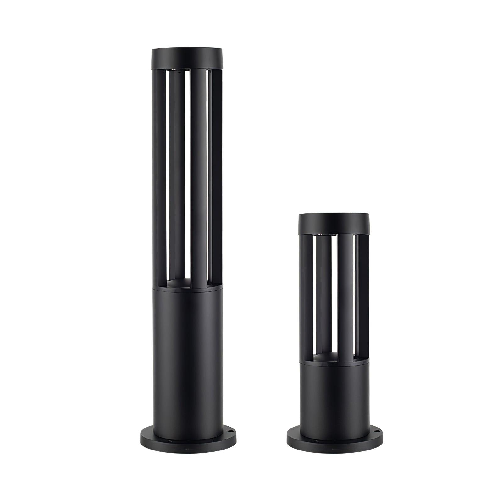 Modern Black Cylindrical LED Garden Post Light Waterproof Path Outdoor Bollard Lamp