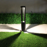 Modern Black Cylindrical LED Garden Post Light Waterproof Path Outdoor Bollard Lamp