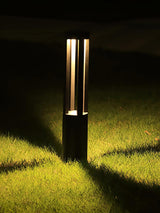 Modern Aluminum Black Cylindrical Solar Post Light Waterproof Outdoor Garden Pathway Lamp